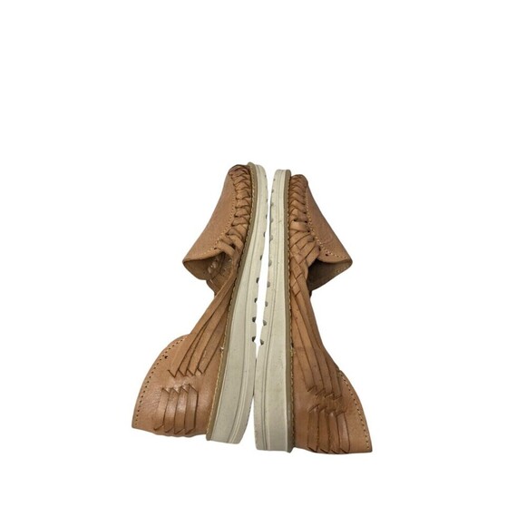 Los 2 Carnales Flats Women's Size 7 Tooled Leather Sunflower Handmade Mexico - Picture 7 of 10